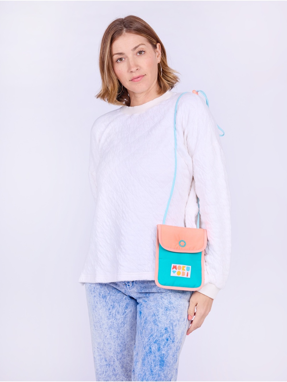 Mokuyobi Teal & Coral Crossbody Bag